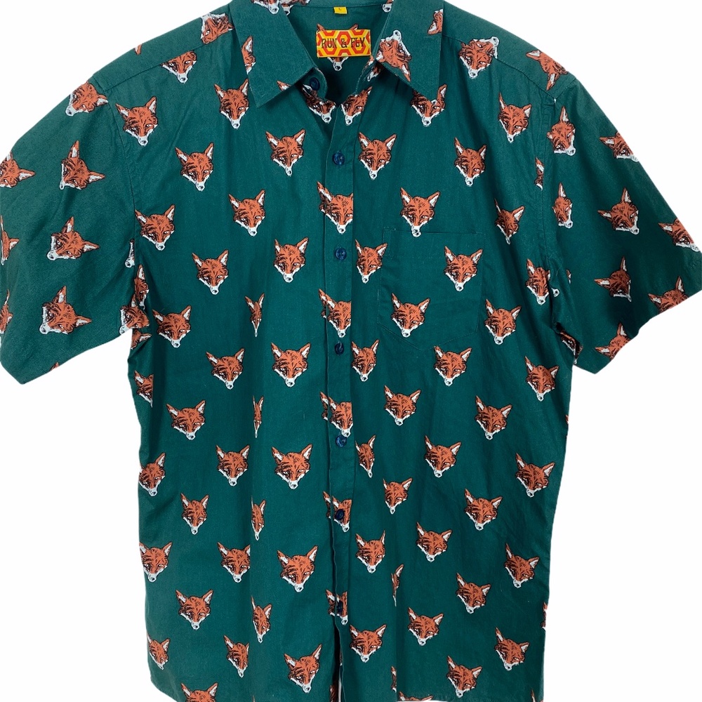Run & Fly Fox Short Sleeve Shirt Men's Cotton LG
